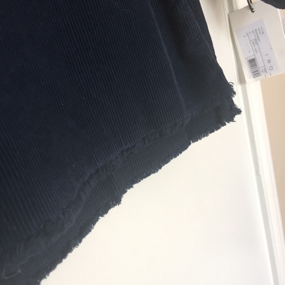 IRO Navy Cotton Flared Corduroy Pants 26 Fray Midrise NWT $350 Tall - Picture 6 of 8